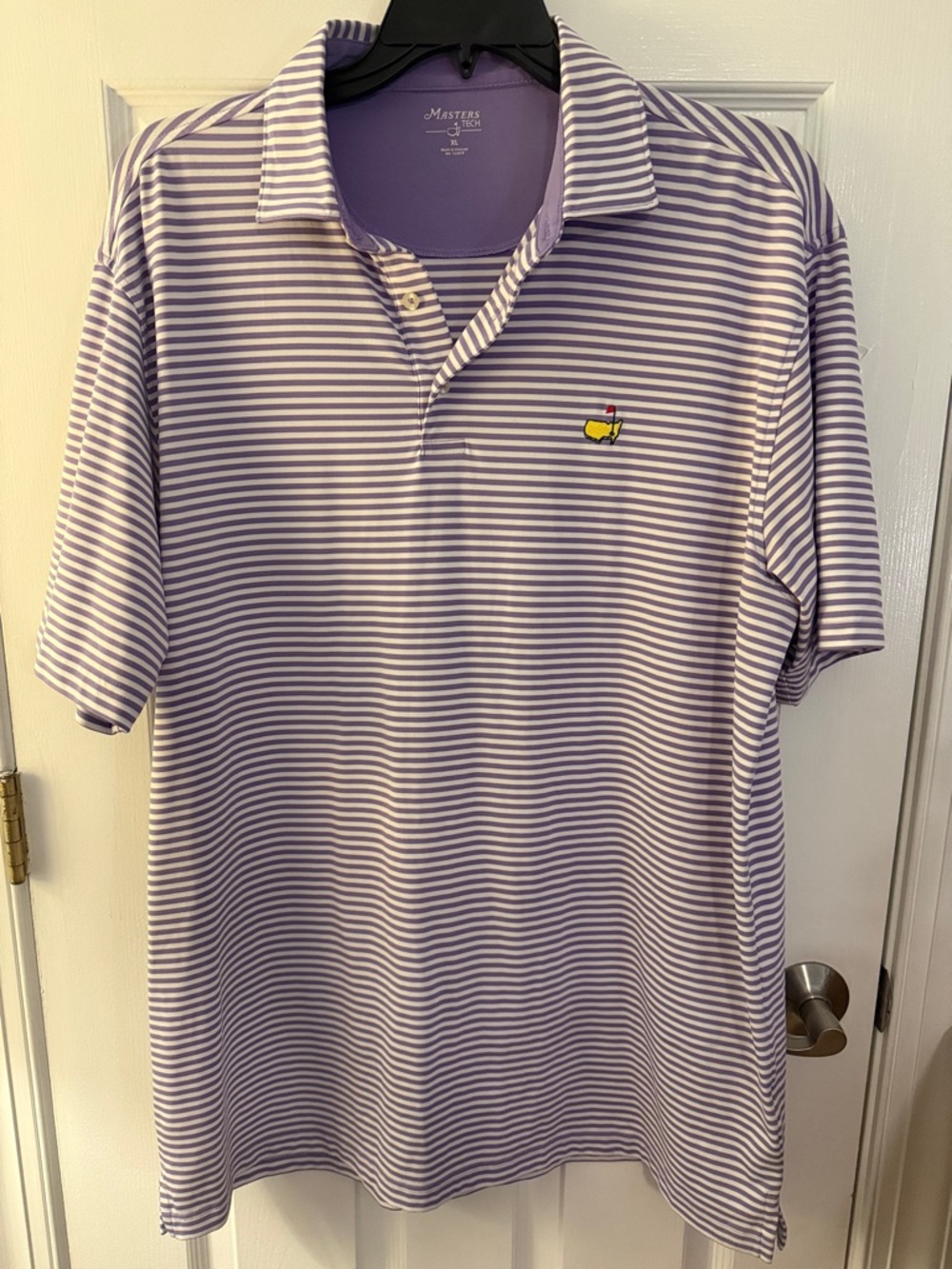 Masters Lavender Striped Golf Polo